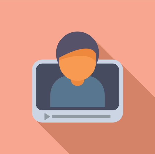 Online video call icon illustration