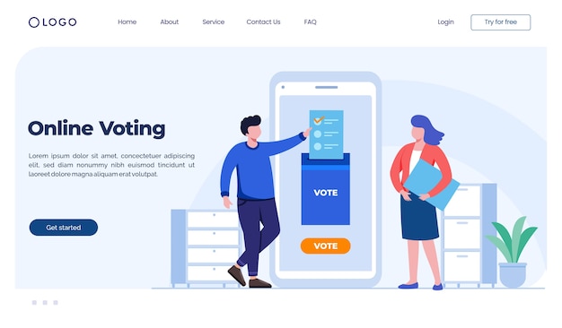 Online voting landing page concept