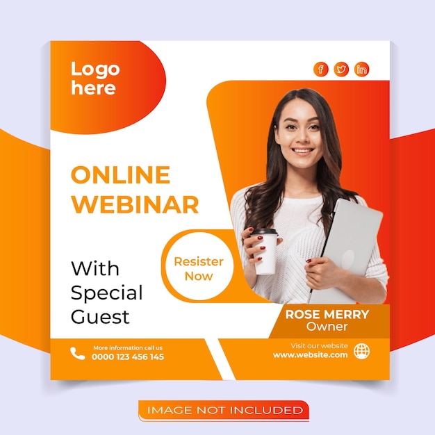 Online webinar social media post template