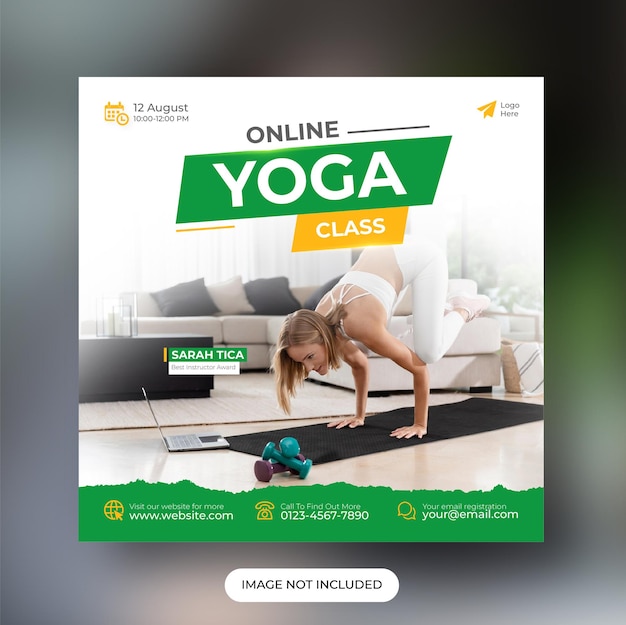 Online yoga class social media post template