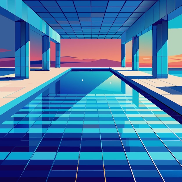 Vector only transparent water from pools floor pattern photo cyan gradient blue vector illustration flat