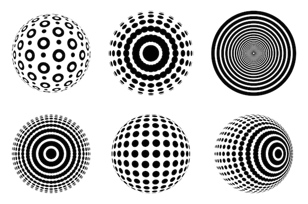 Op Art Optical Illusion 3d Shape Point Circle Spherical Abstract Geometric