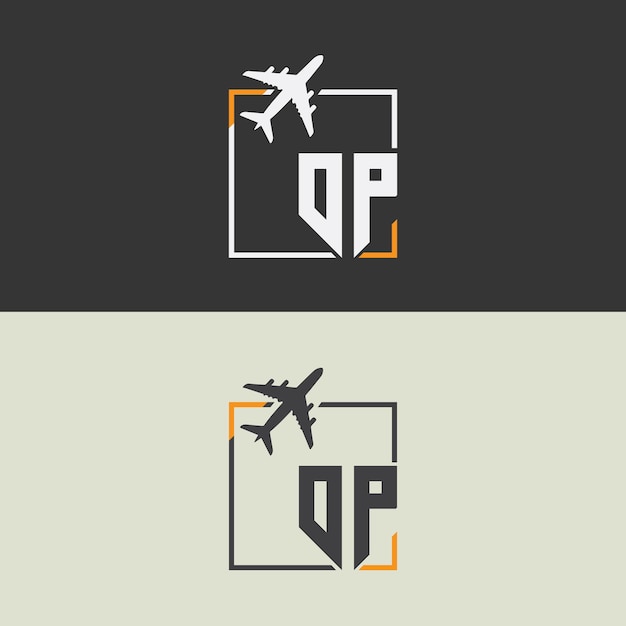 OP initial monogram logo with square style design