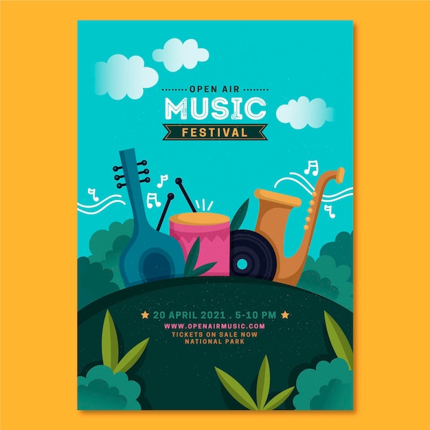 Vector open air music festival poster