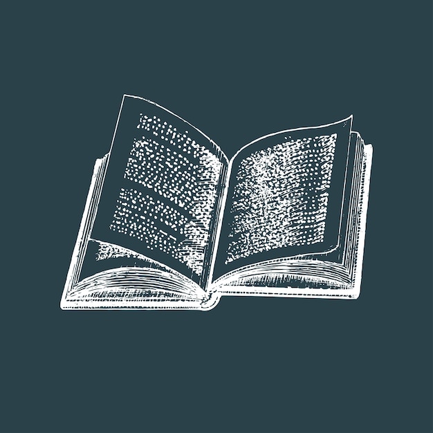 Open book hand drawn illustration Vector sketch