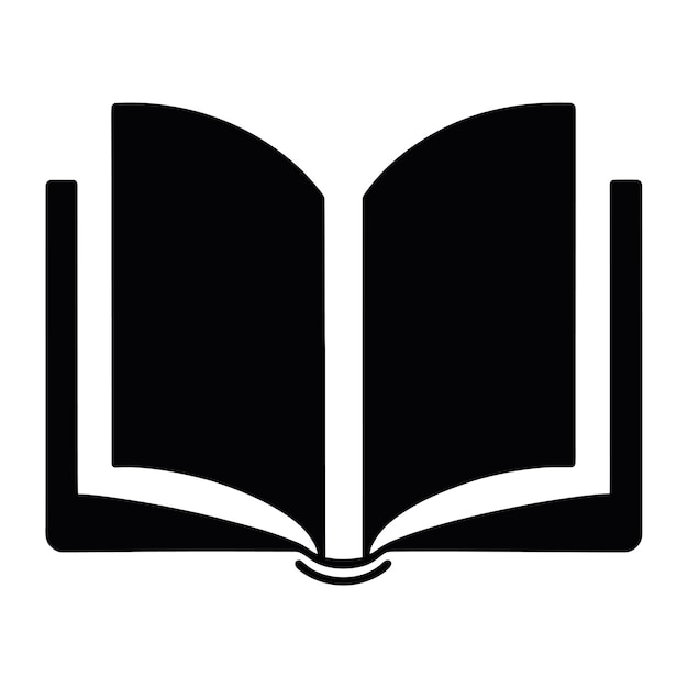 Vector open book icon silhouette vector