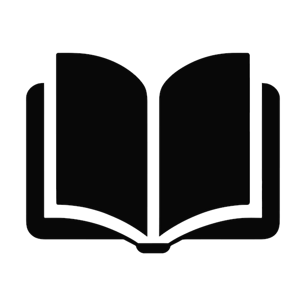 Open book icon silhouette vector