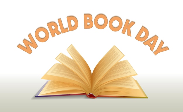 Open book of knowledge World Book Day Vector illustration of a realistic open book