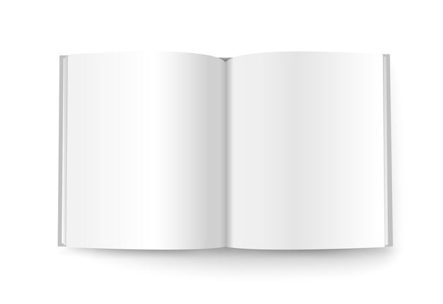 Open book vector mockup isolated on white. Ready for a content