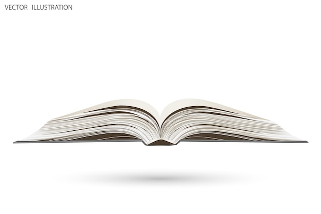 Open book on white background