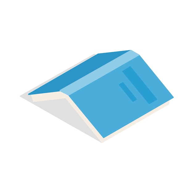 Open book with blue cover icon in isometric 3d style on a white background