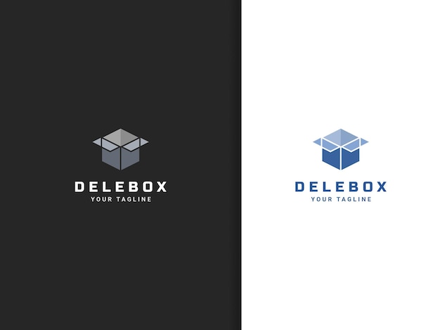 Open box logo design in abstract style