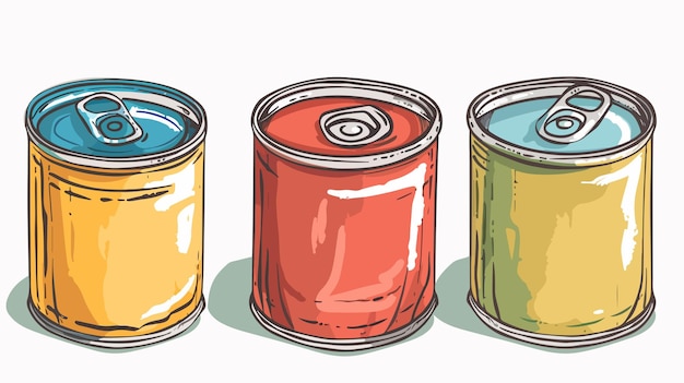 Vector open cans of food vector illustration