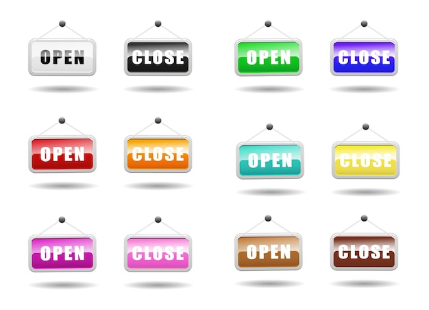 open and close icons glossy color