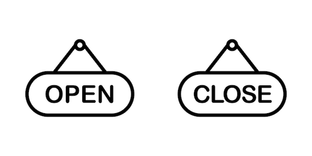 Open close signboard icon template