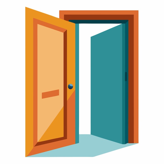 Vector open door vector illustration isolated white background