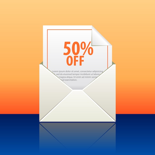 Open envelope with Discount card