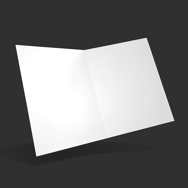 Open folder mockup vector illustration Clear notepad with realistic light and shadow