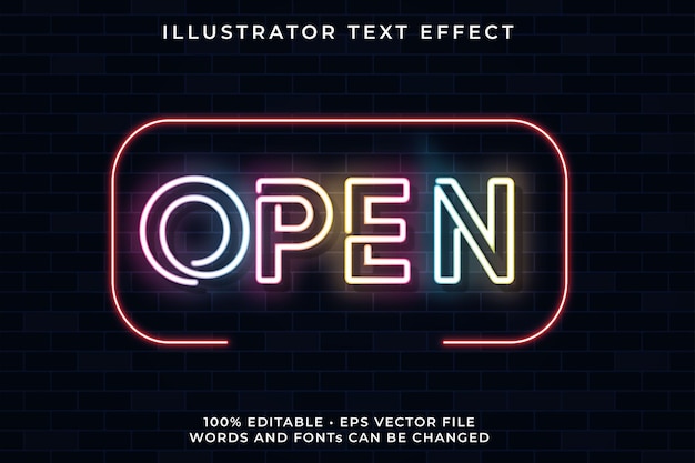 Open Neon Text Effect