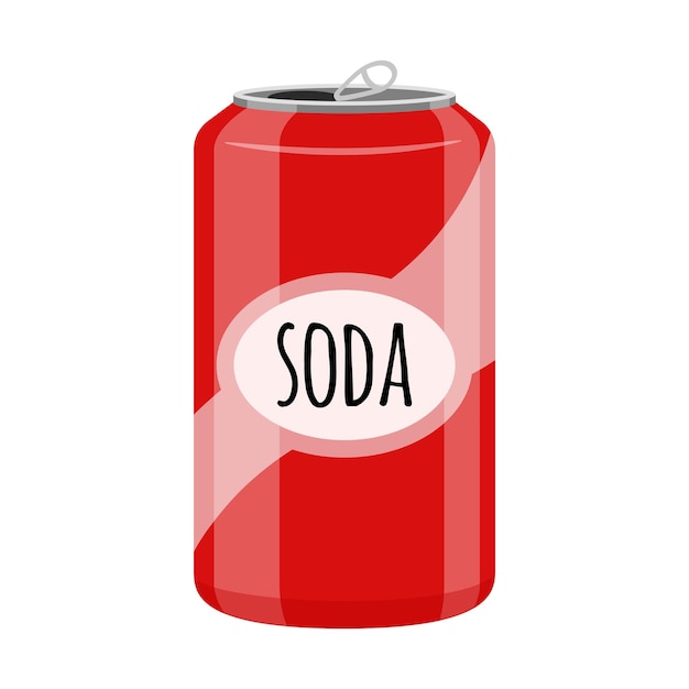 An open red soda can Sweet soda fast food drink harmful to teeth