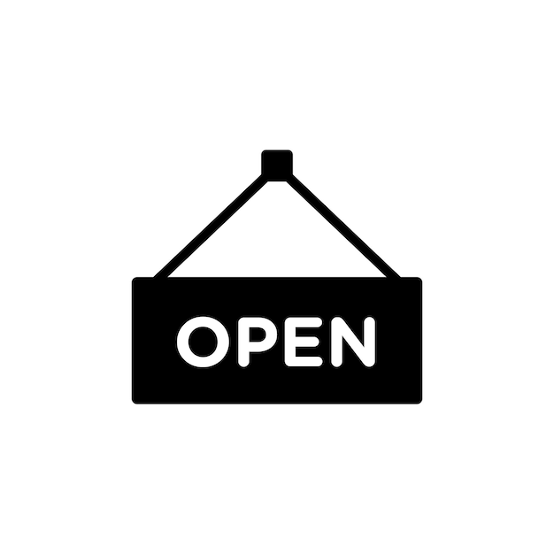 Open Sign Icon Set Shop door business vector symbol in a black filled and outlined style Welcome Beacon Sign