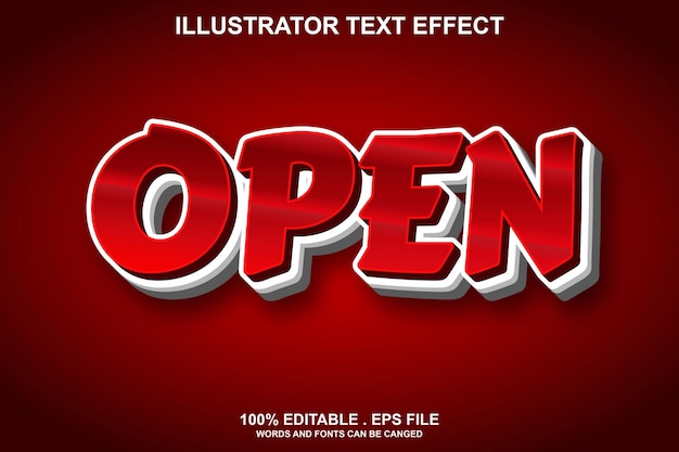 open text effect editable