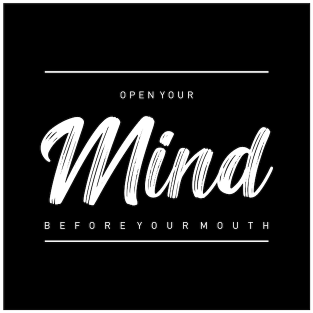 Open your mind motivational inspirational quote typography t shirt design graphic vector