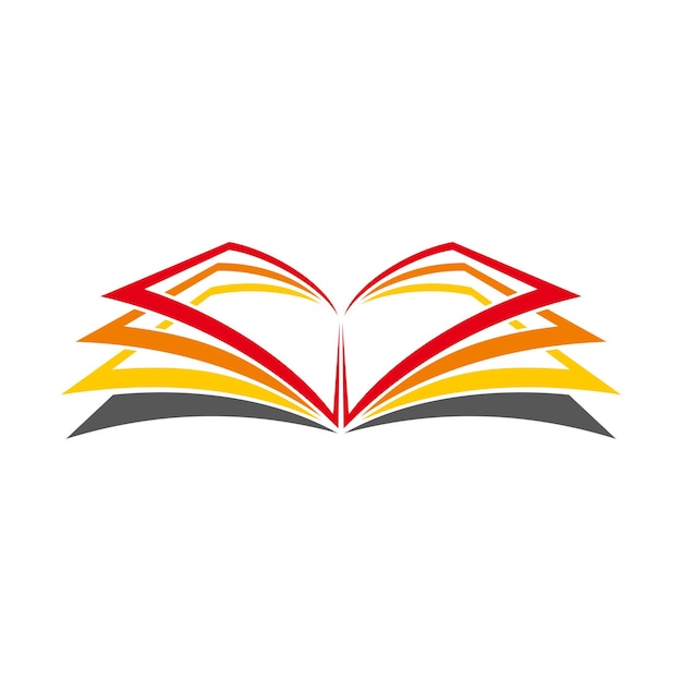 Opened book textbook or diary icon or emblem