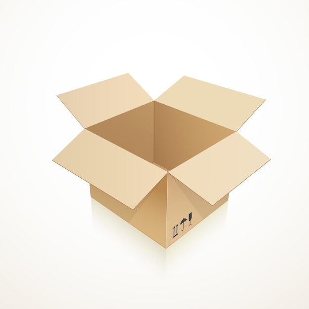 Opened cardboard box vector illustration