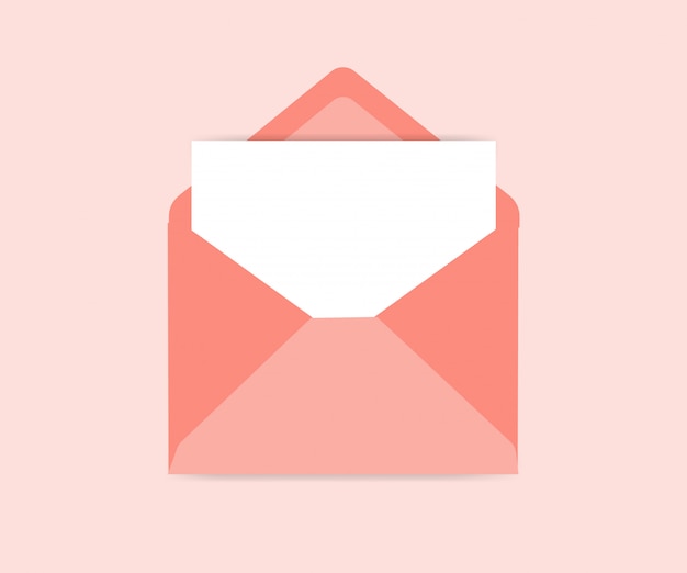 Opened Envelope Vector Icon Illustration with paper sheet