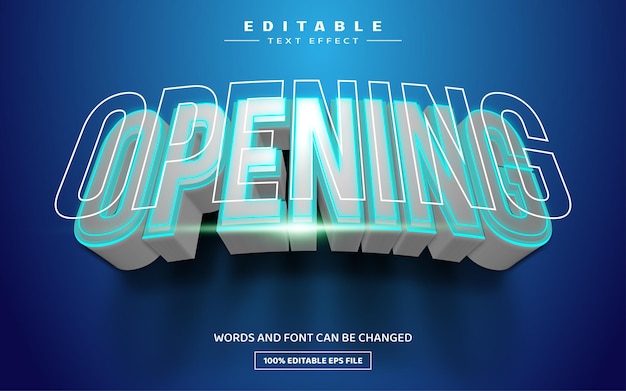 Opening soon 3D editable text effect template