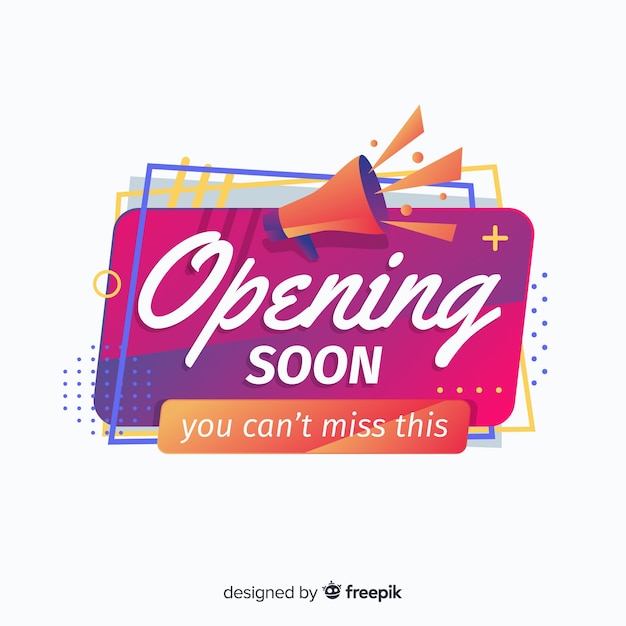 Opening soon background flat design