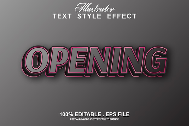 opening text effect editable