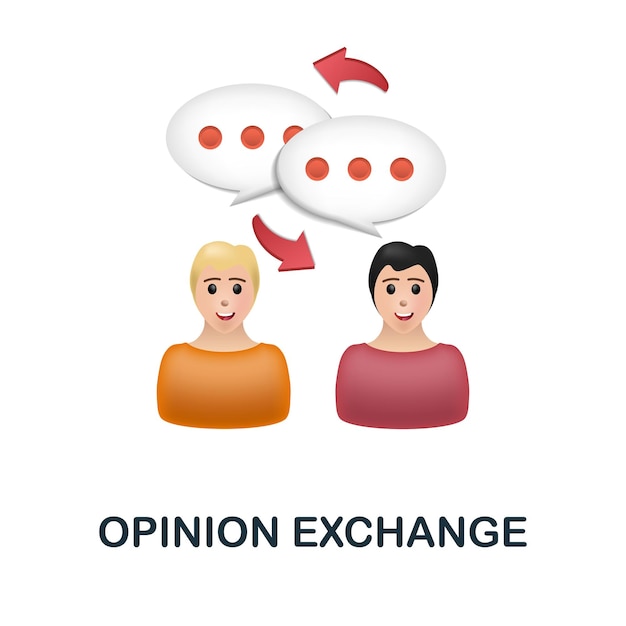 Opinion Exchange icon 3d illustration from discussion collection Creative Opinion Exchange 3d icon for web design templates infographics and more