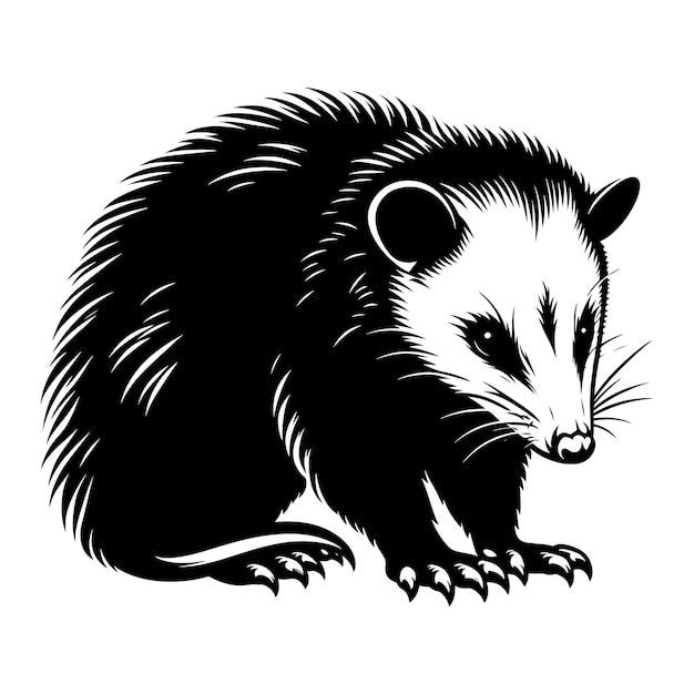 Opossum silhouette vector illustration