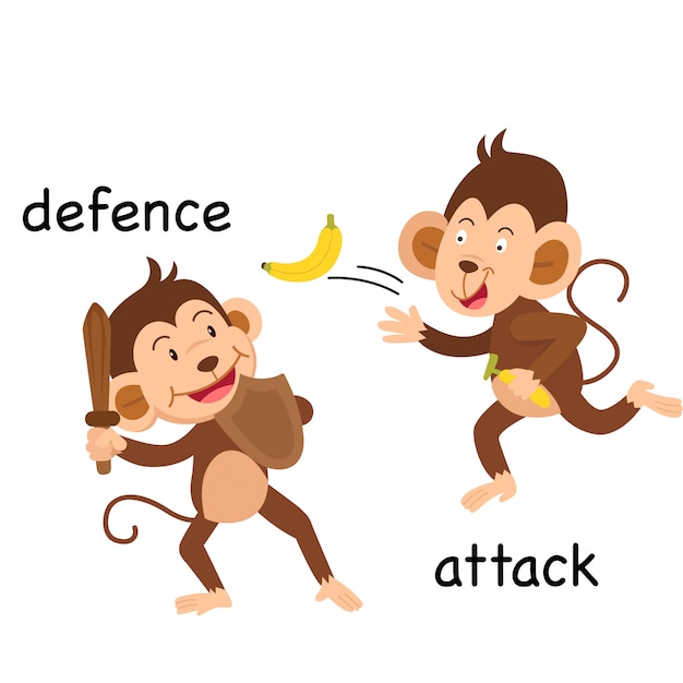 Opposite defence and attack illustration