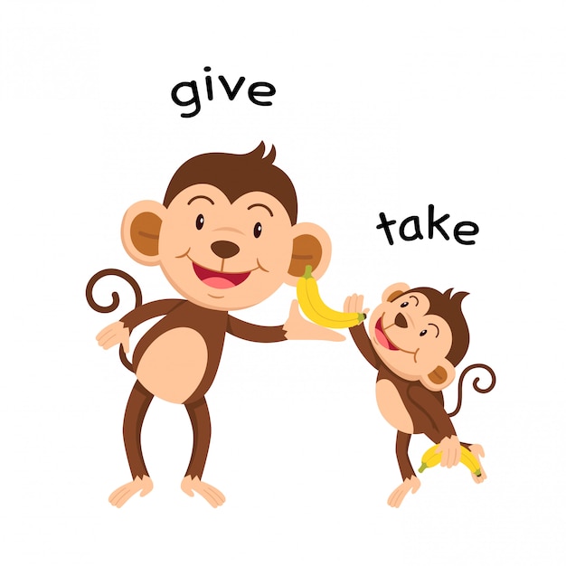 Opposite give and take vector illustration