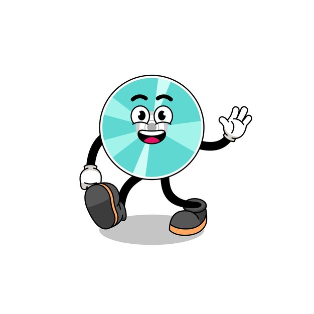 Optical disc cartoon walking