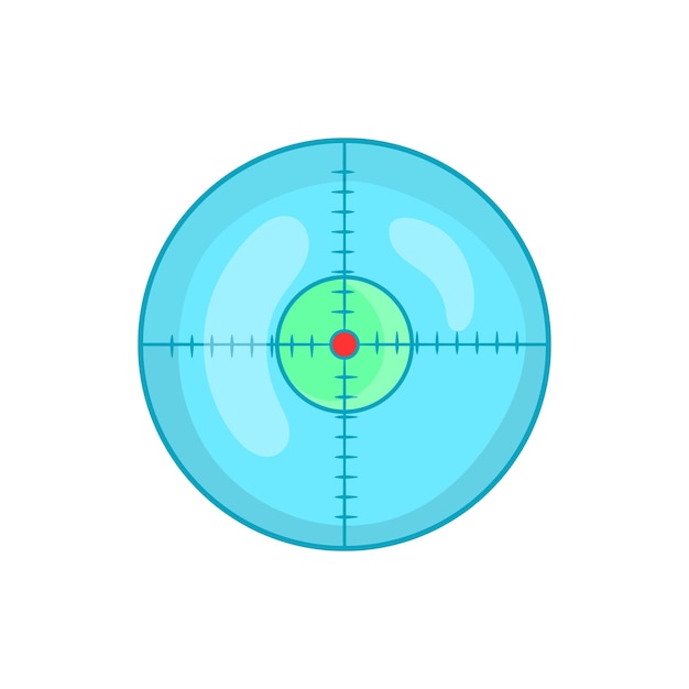 Optical sight icon in cartoon style on a white background