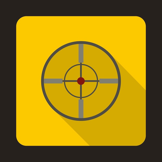 Optical sight icon in flat style with long shadow