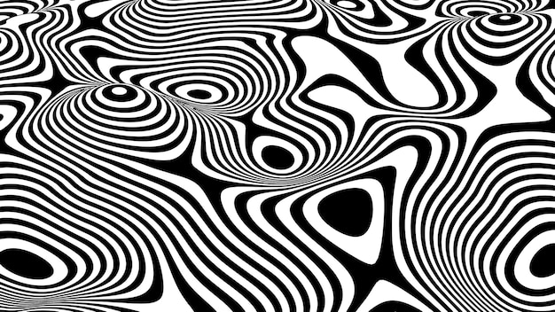 Optical wave Dynamic distorted wave Marble abstract background Distorted black lines Watercolor patterns Vector illustration