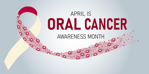 Oral cancer ribbon with flowers