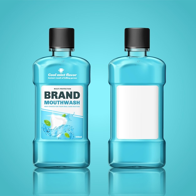 Vector oral rinse mockup set