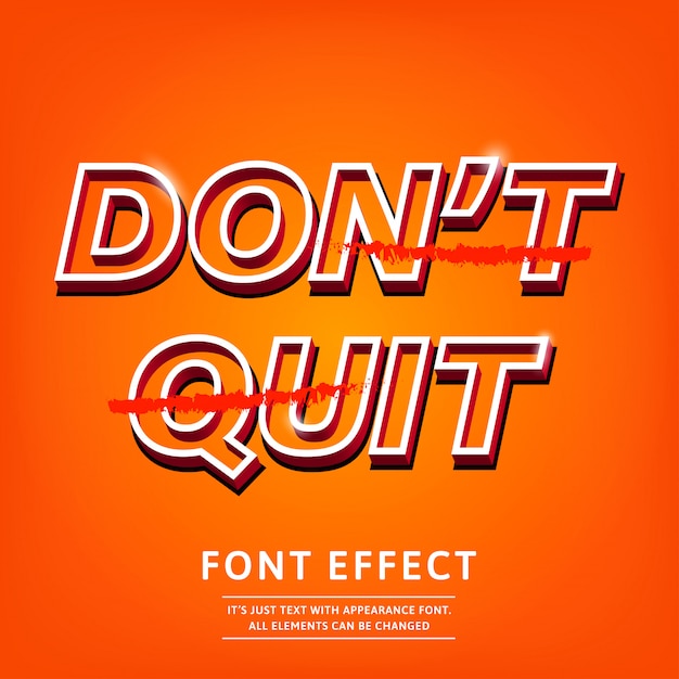 Orange 3d Bold outline typeface design for simple warm modern title headline design