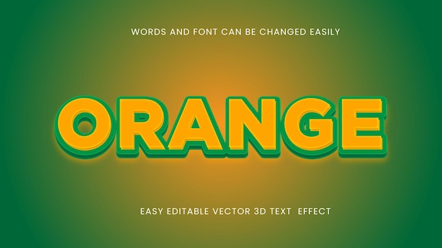 Orange 3d editable text design