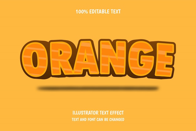 Orange,3D editable text effect fly text style