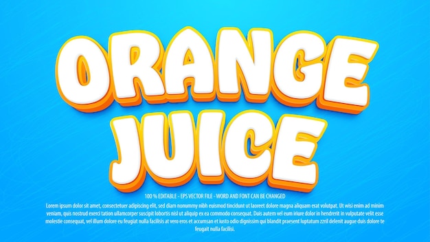 Orange 3d editable text effect