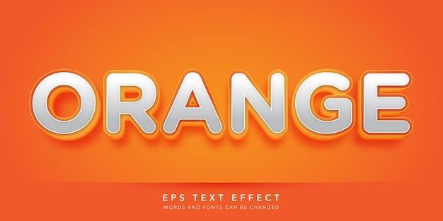 orange 3d editable text effect