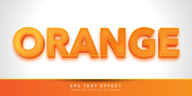 orange 3d editable text effect