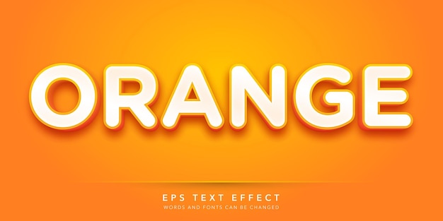 orange 3d editable text effect